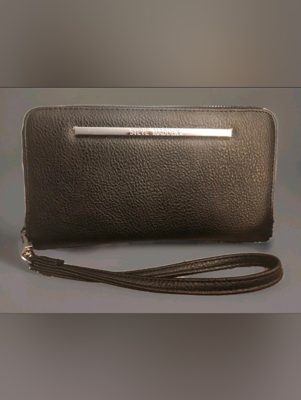 Steve Madden Black Leather Wristlet
